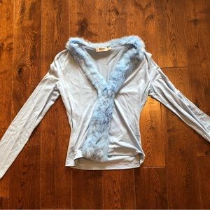 Moschino baby blue furry top